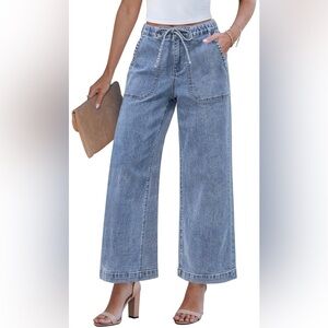 Wide-Leg Denim Jeans NWT Size XL